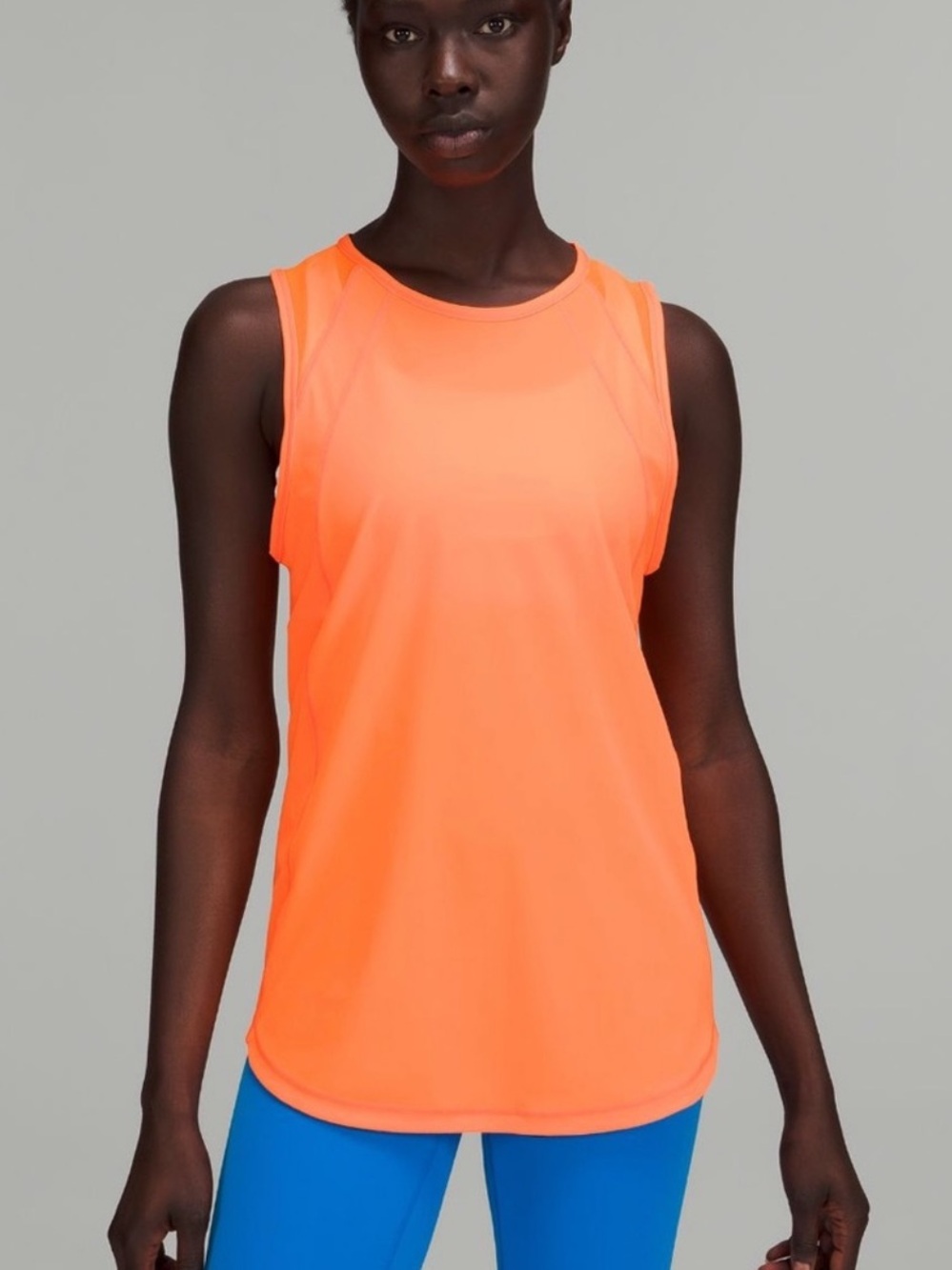 Lululemon Neon Orange Sleeveless Sculpt Tank Top